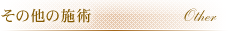 その他の施術